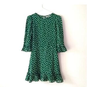 Reformation Beesley Doutzen Parsley green white floral dress